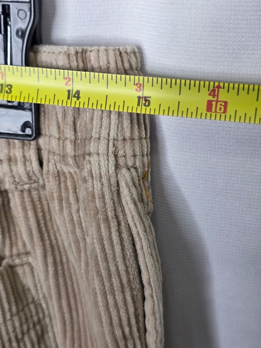 Urban Outfitters Beige Corduroy Pants With Multicolor Smiley Face Embroidery Ela - Picture 2 of 11